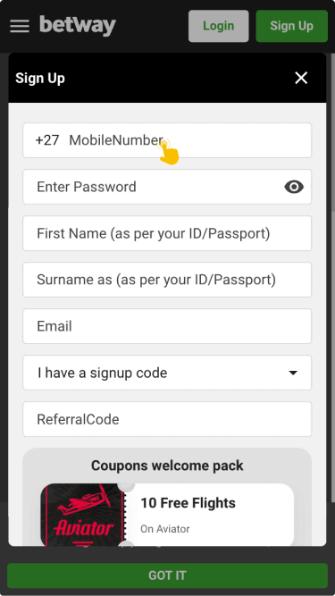 Create a new account and verify it