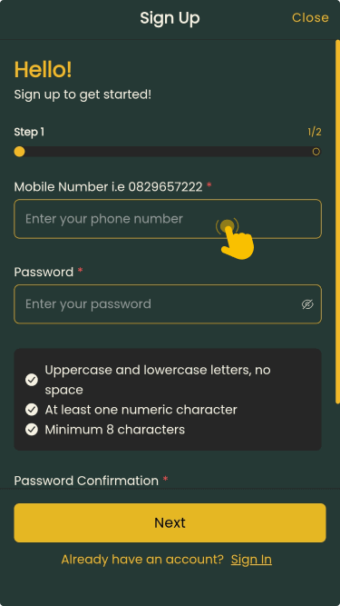 Fill out the registration form